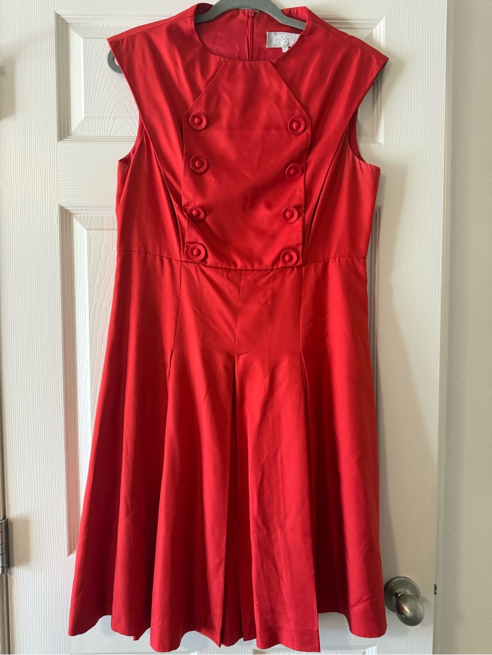 Red women's garment close-up